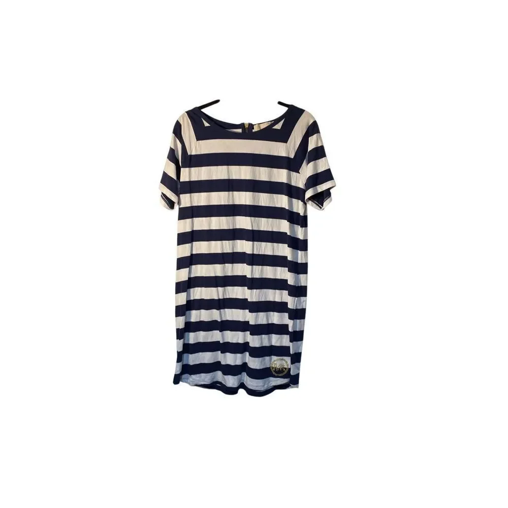 Michael Kors women’s blue and white striped nautical, print dress size medium